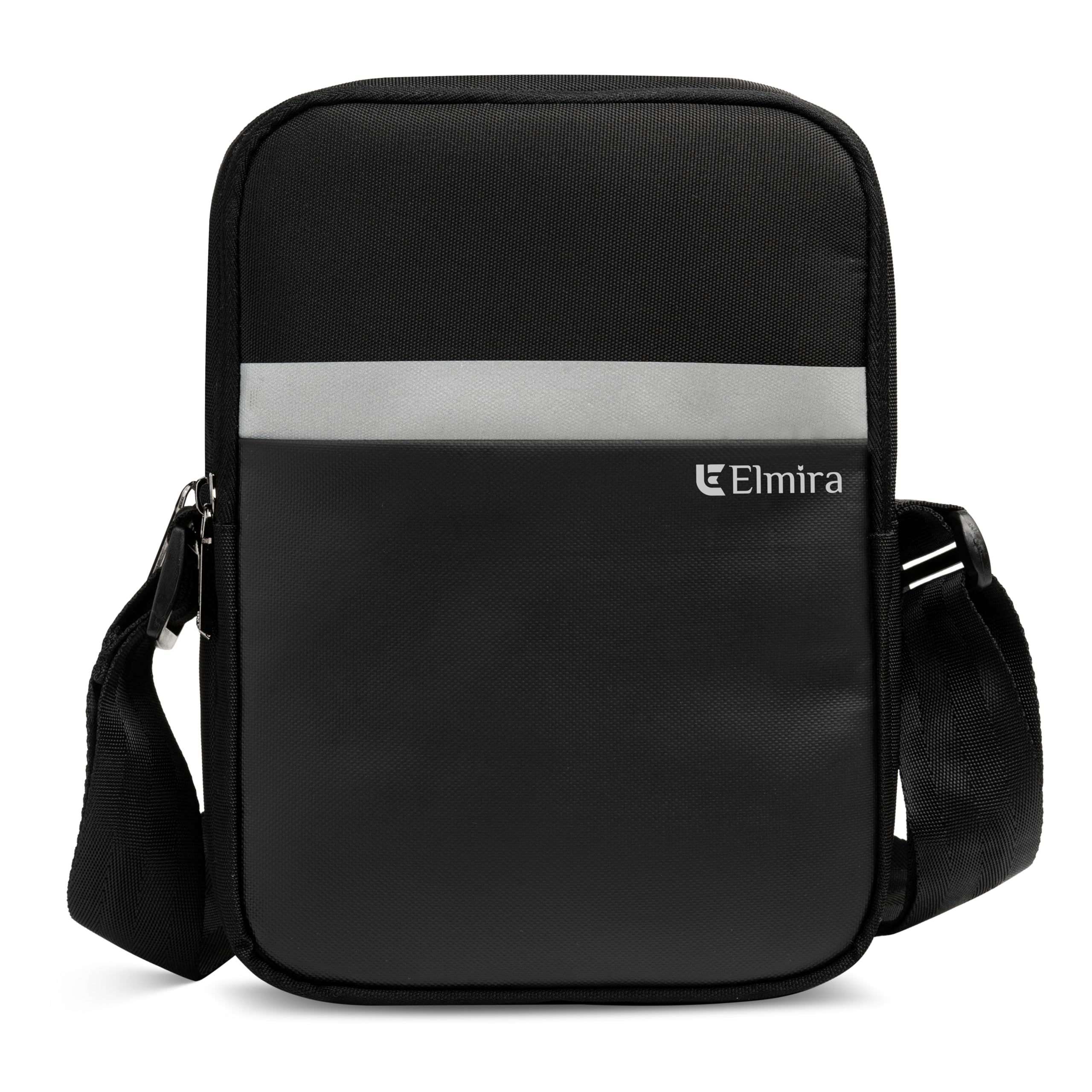 ELMIRA Sling bag for men - one side bag for carry passport office document, mini stylish small traveling chest crossbody hand bags men's & women (water-resistant, Black, 9 Inch)