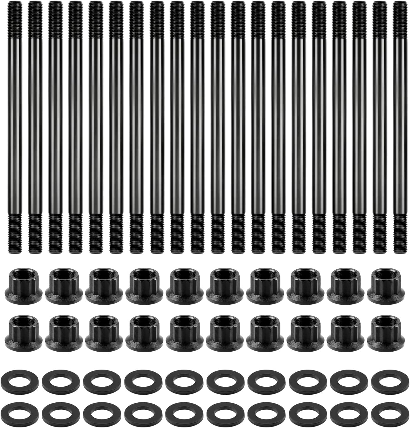 6.0L Head Stud Replacement Kit for 2003-2007 Ford Powerstroke Diesel Cylinder with Studs and Nuts, 6L Head Stud Kit for F250 F350 F450 F550 2003-2007