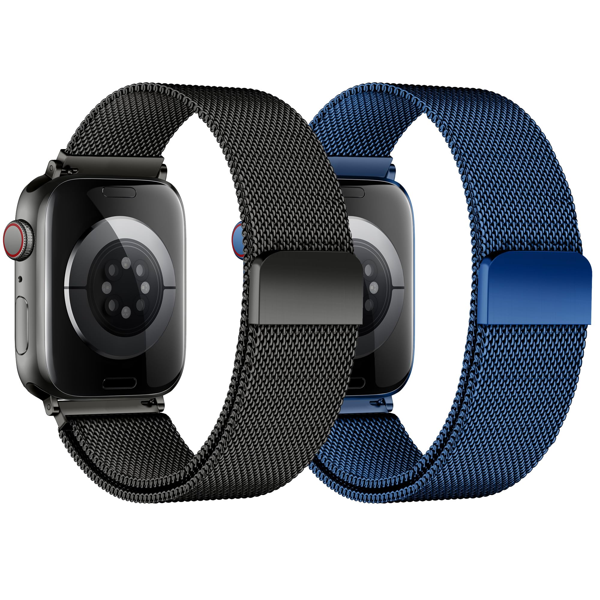 Stainless Steel Milanese Loop Compatible with Apple Watch Bands 49mm 46mm 45mm 44mm 42mm 38/40/41mm Men Women；Mesh Loop Magnetic Clasp Strap for