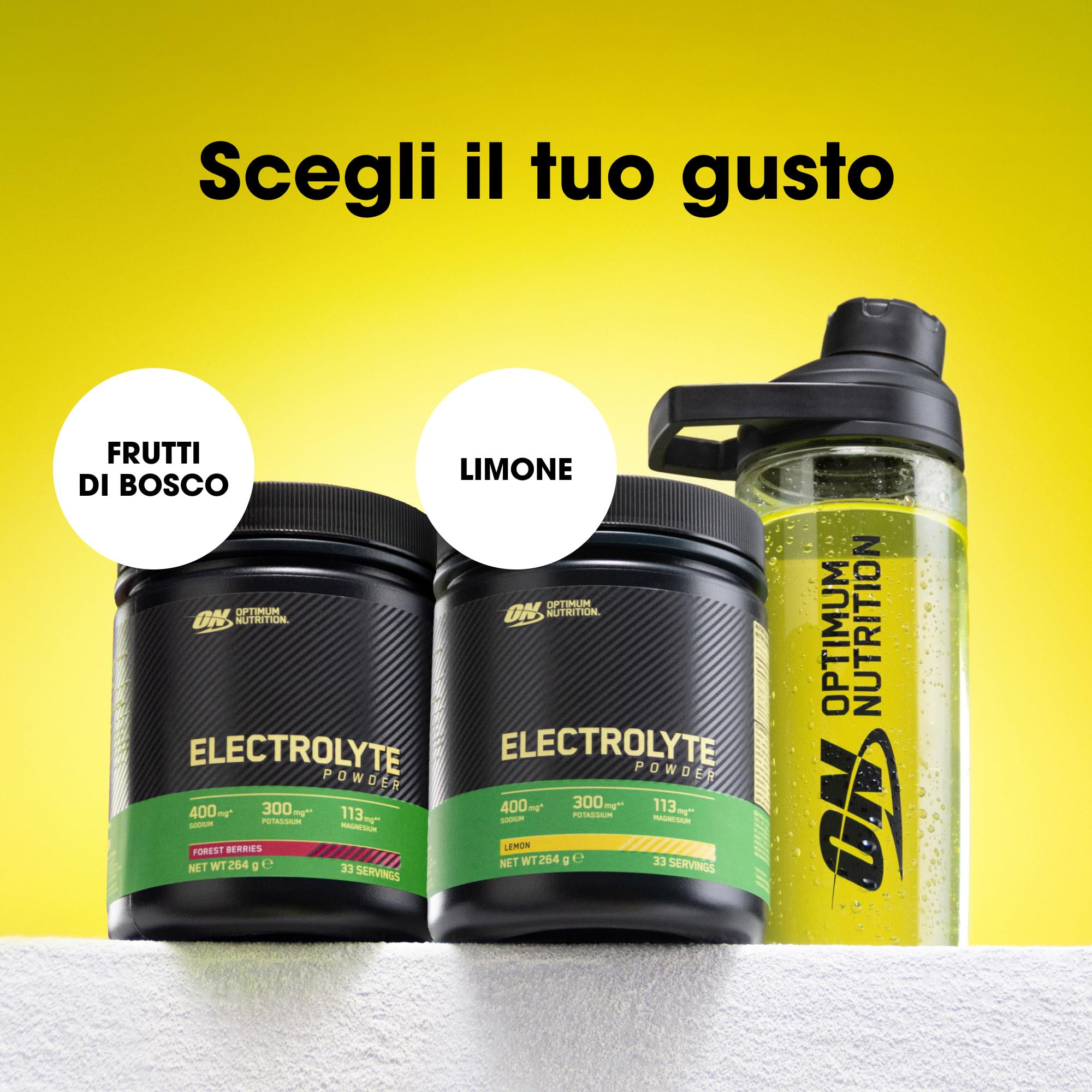 Optimum Nutrition Electrolyte Powder, Integratore di Elettroliti in Polvere, Formula Ready-to-Mix con Sodio, Magnesio e Potassio, per Workout e Allenamenti Intensi, Gusto Limone, 264 g, 33 Porzioni