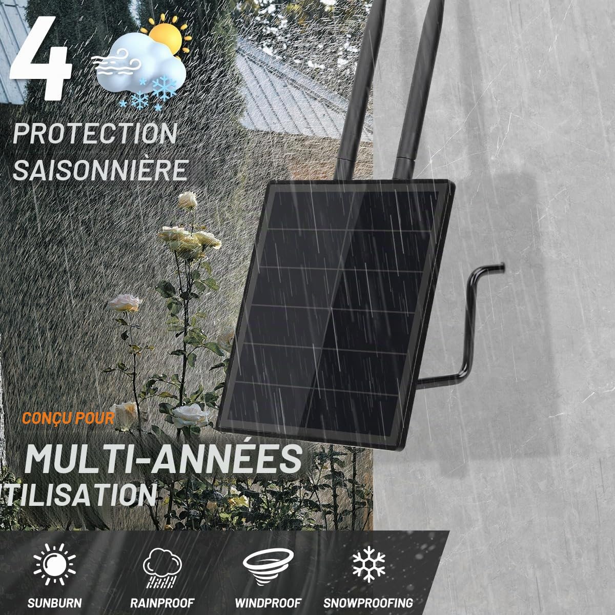 Système de panneau solaire D5-2A 5 W pour module LoRa Rak4631 pour modules LoRa DIY Meshtastic Meshcore LoRa Node Kits avec antenne BLE 868 MHz et 2,4 g