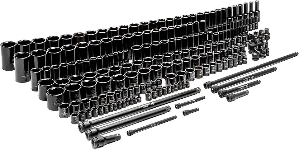GEARWRENCH 209 Piece SAE/Metric 1/4", 3/8", &amp; 1/2" Drive Master Impact Socket Set - 89072