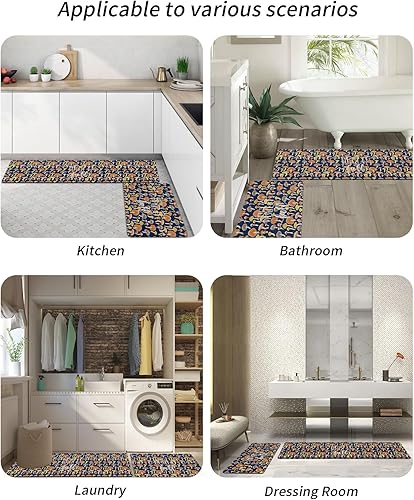 Miniatura 10 de Tapete de baño multicolor con hongos para bañera, tapete antideslizante de secado rápido y absorbente de tierra de diatomeas para ducha, fregadero