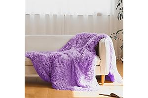 Purple Faux Fur Throw Blanket,50" x 60" Fluffy Soft Blanket