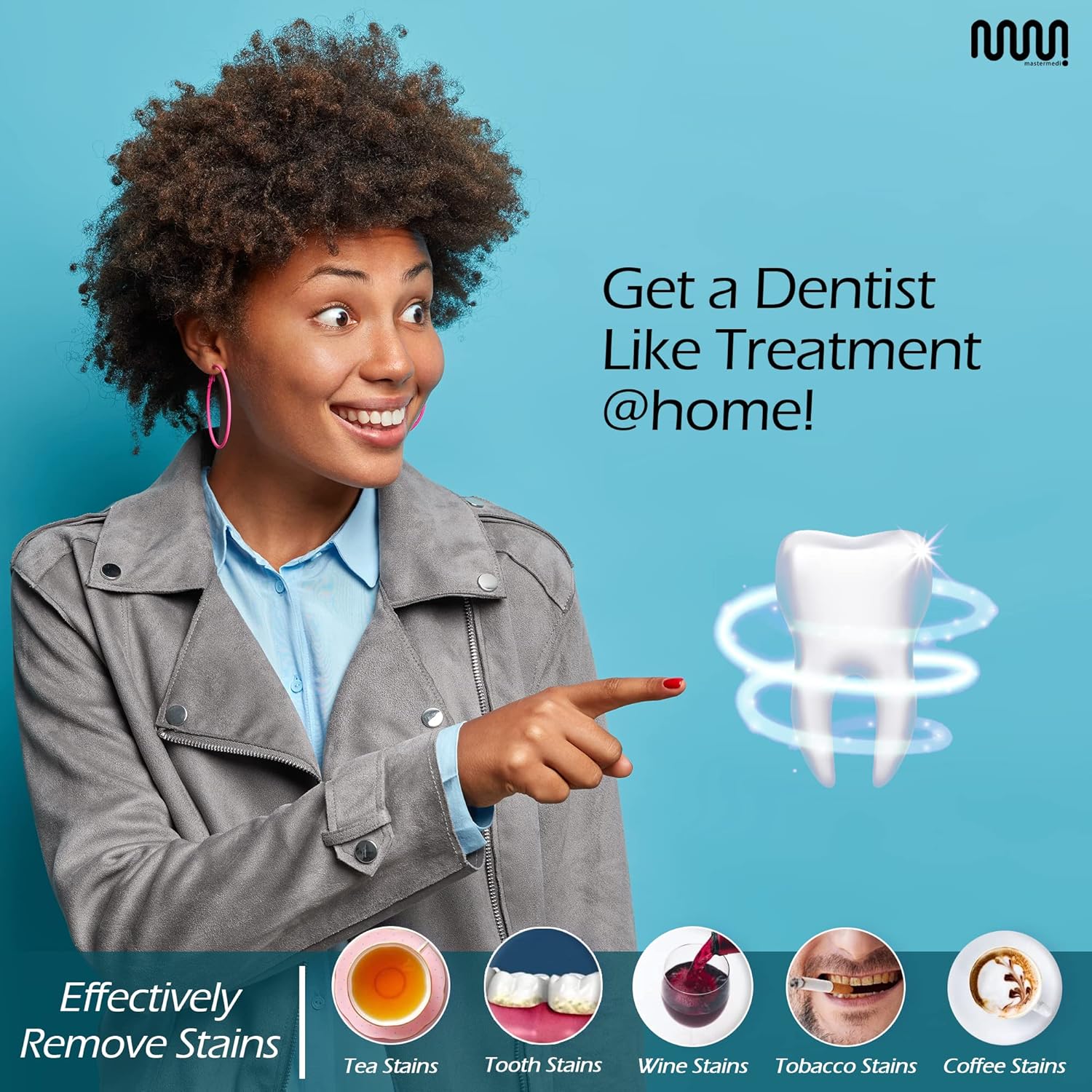 MasterMedi Kit de higiene dental 14 tiras blanqueadoras de dientes con