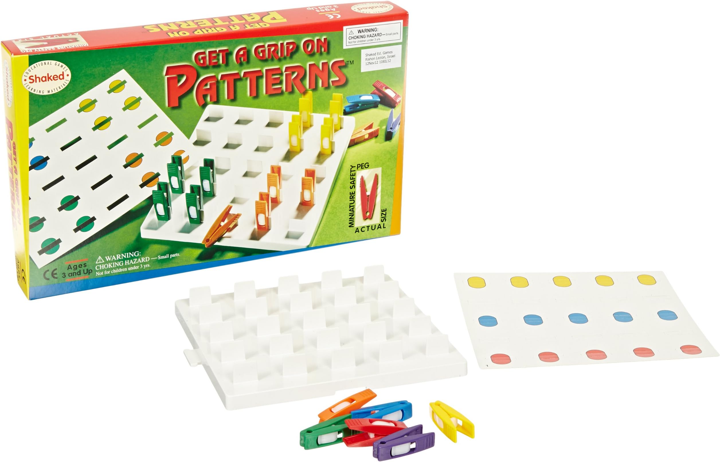 Shaked Educational Games Get A Grip On Patterns Game with Gripboard and Design Cards