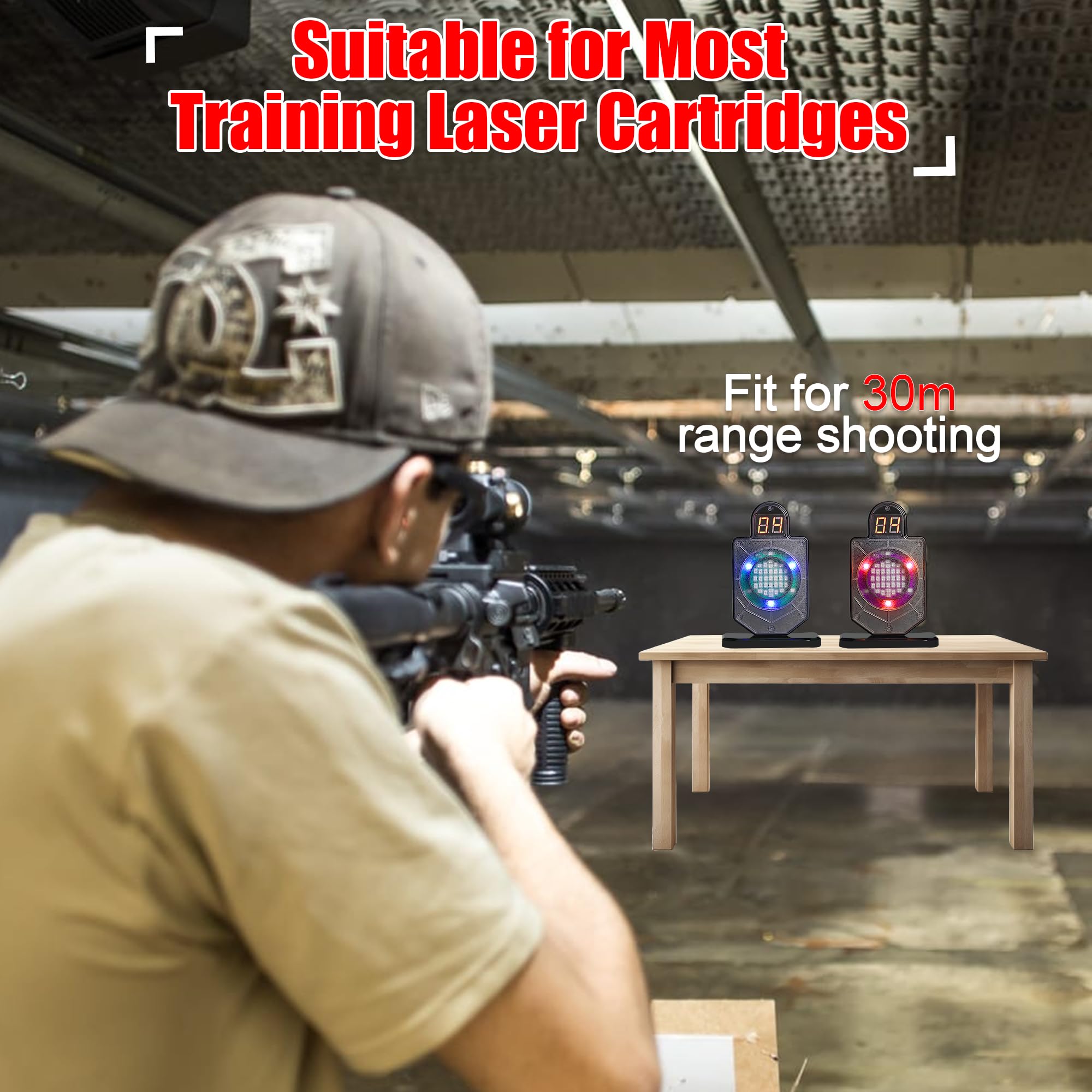 Dry Fire Laser Training System - Portable Electronic Target With Laser Cartridge For Indoor Shooting Practice