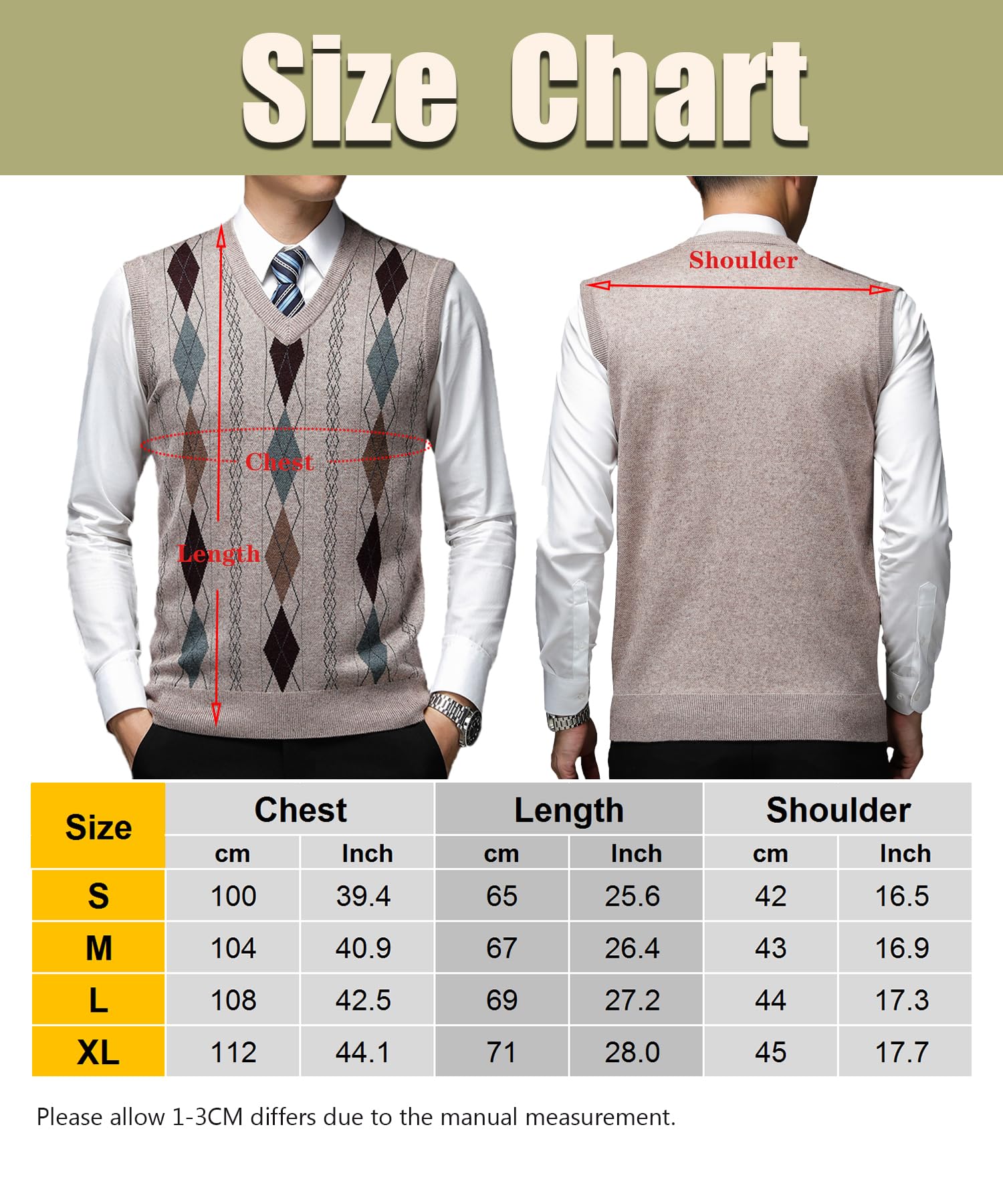 Męski sweter Argyle kamizelka z dekoltem w serek bez rękawów swetry mieszanka wełny dzianina sweter klasyczny biznesowy dżentelmen dzianinowe kamizelki jesień zima slipover casual golf