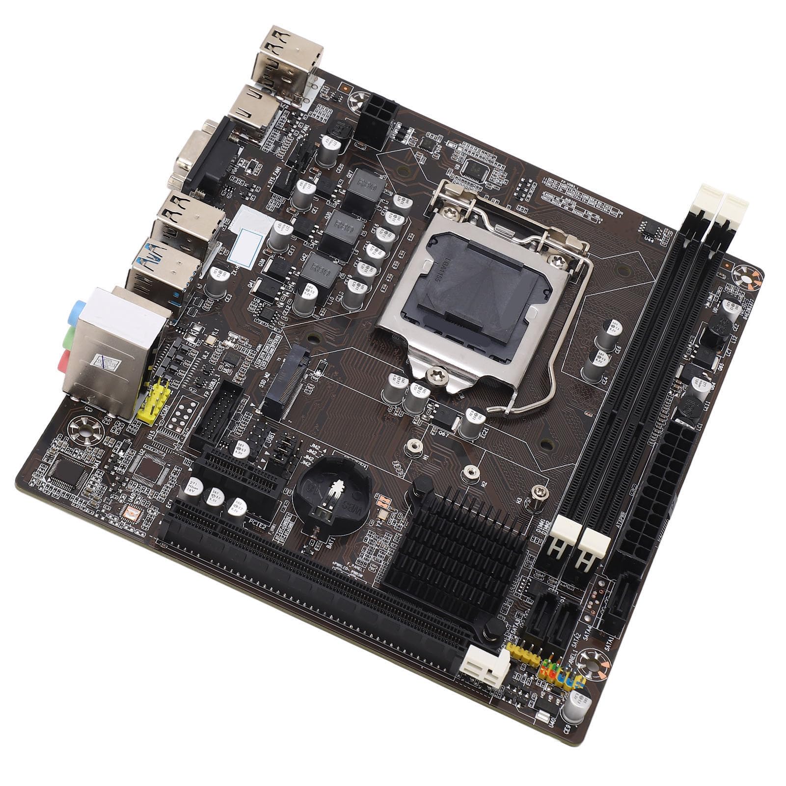 Annadue B75M Scheda Madre per PC Desktop LGA1155, Supporta I3 I5 I7, Slot DDR3x2, USB 3.0 III, VGA