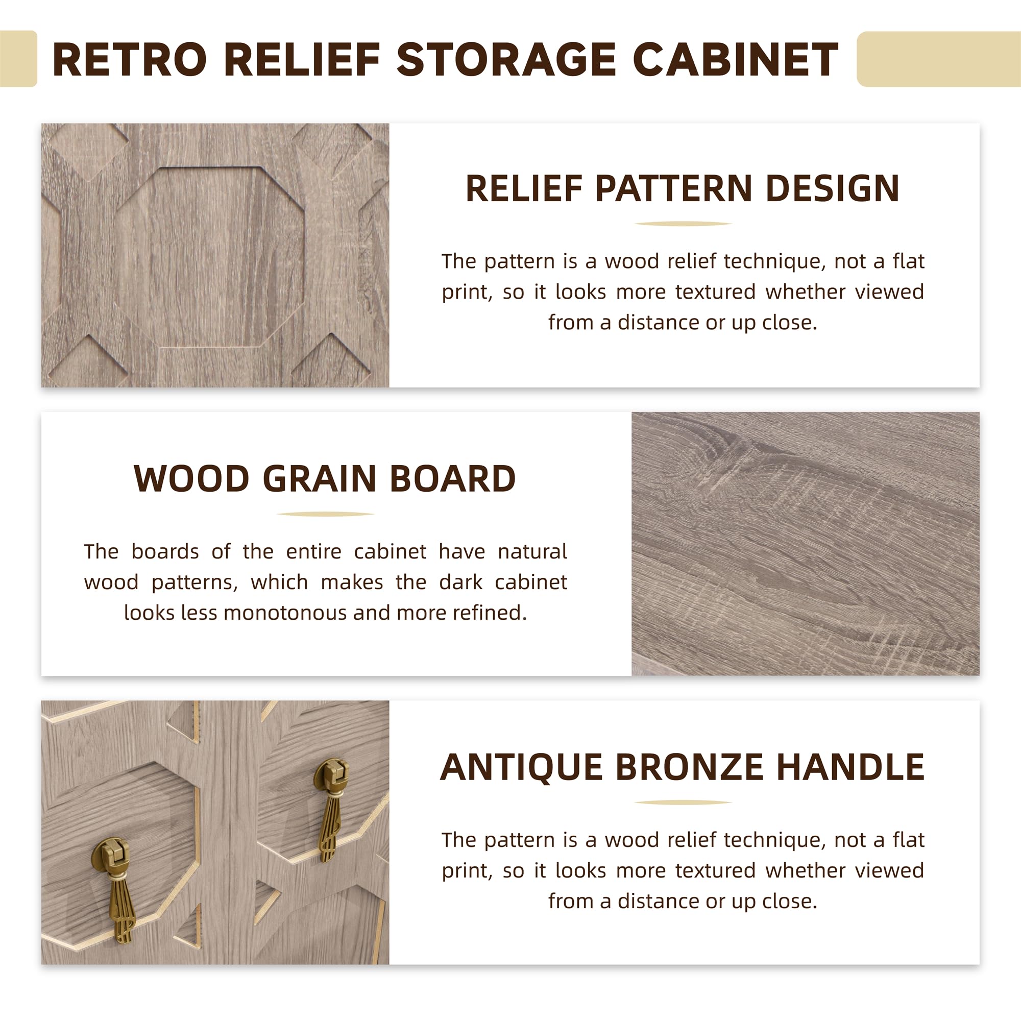 Elegante armadietto scanalato in rovere – 2 ante in legno con ripiano regolabile per soggiorno, ingresso, corridoio e sala da pranzo.
