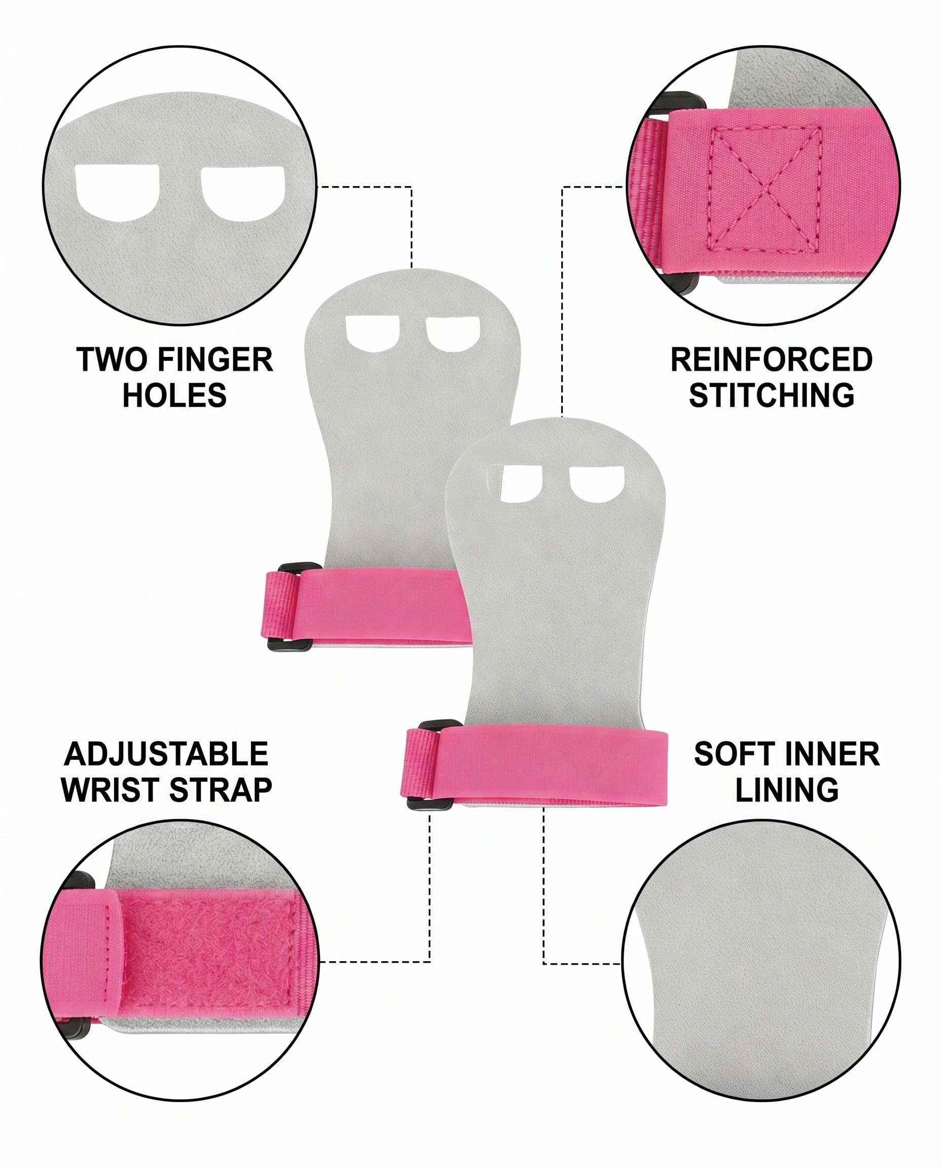 Protezioni Mani Ginnastica Bambini S Rosa 2 Pezzi. Presa Sicura Anti-vesciche per Allenamento Sbarra, Anelli & Calisthenics. Supporto Polso Confortevole.
