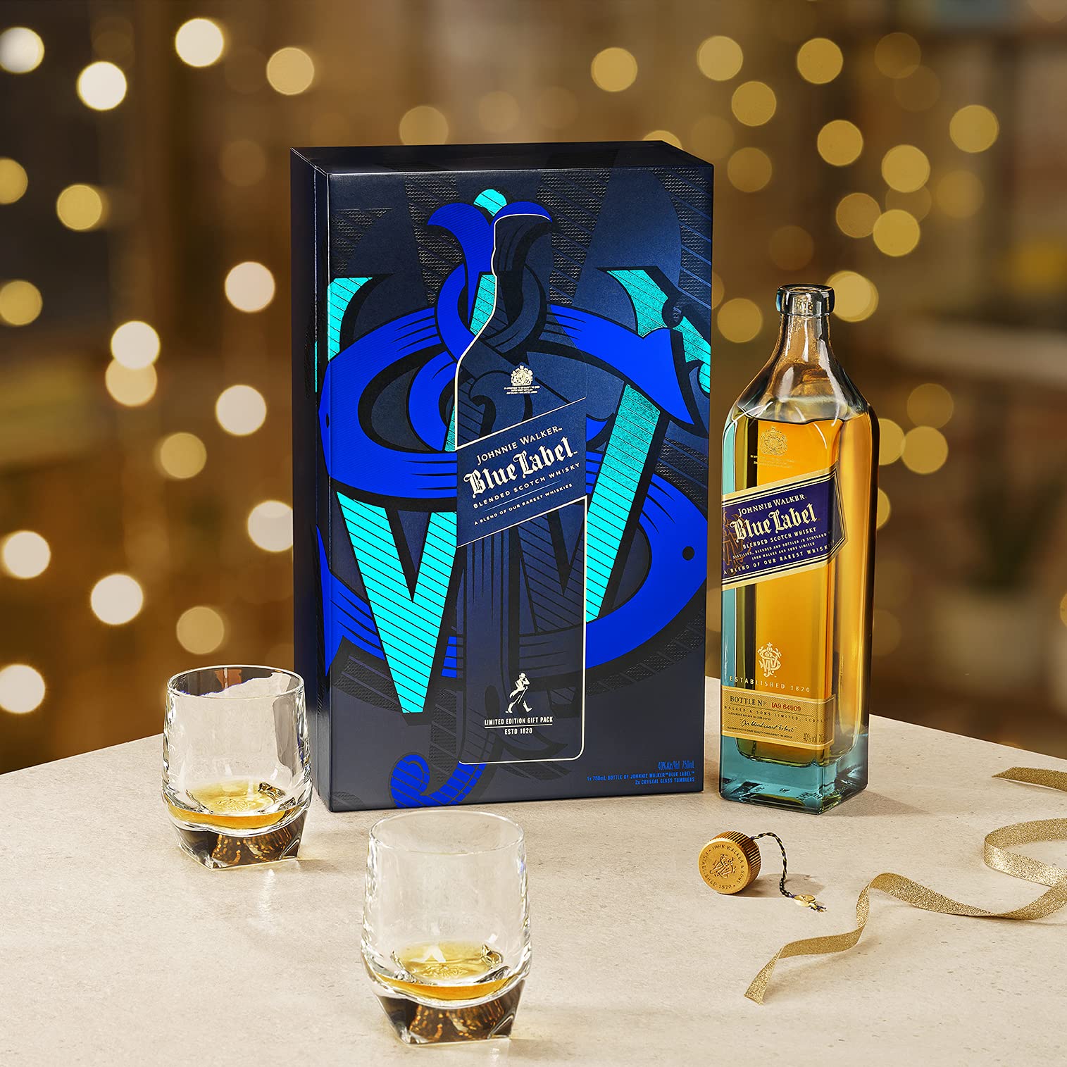 Johnnie Walker Blue Label Gift Pack with 2x Glasses : Amazon.co.uk