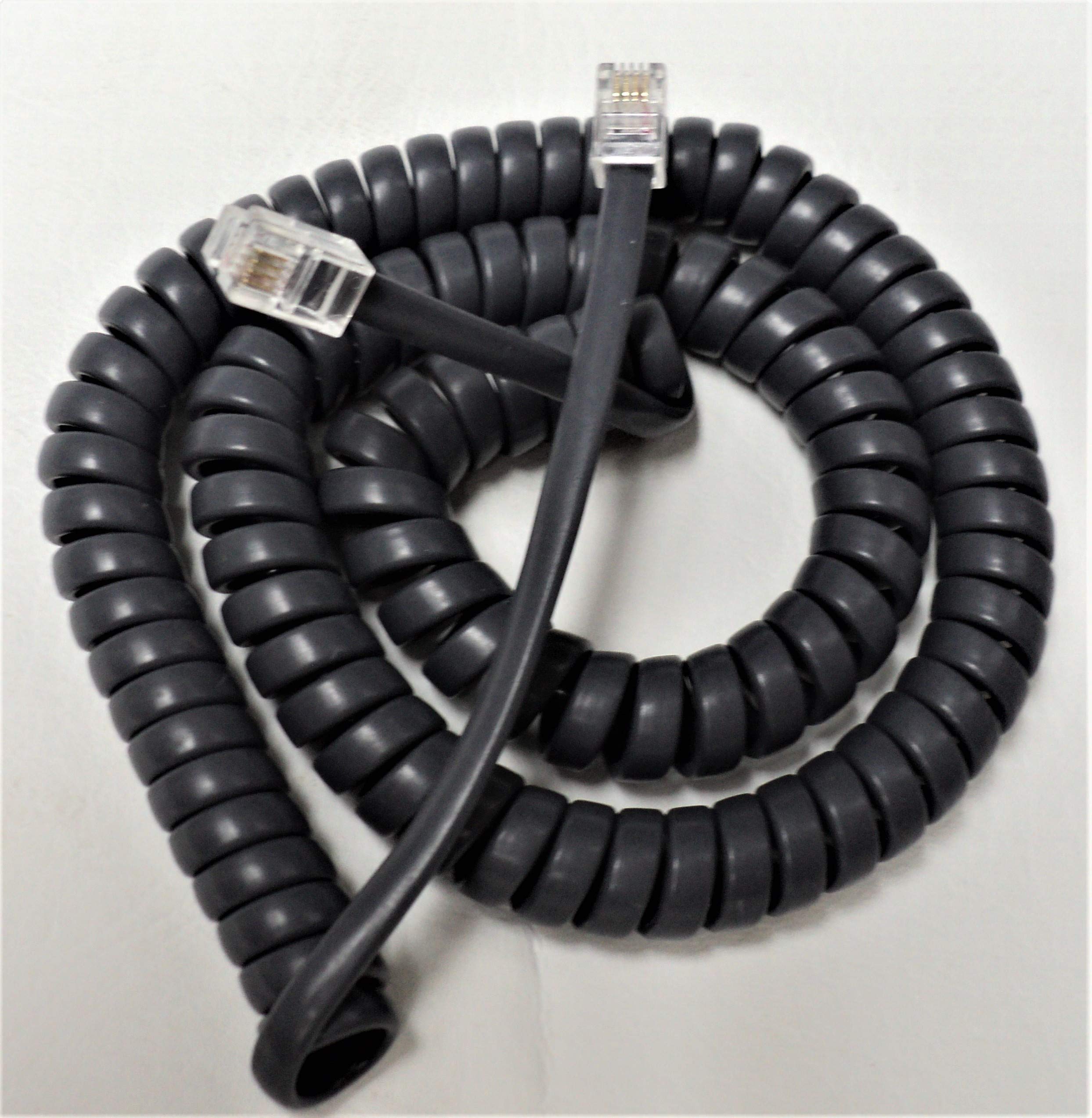 5-Pack Gray 12' Ft Handset Cords Compatible with Avaya Phone IP-Office 2400 4600 5400 5600 Series Definity 2410 2420 4610 4620 5410 5420 5610 5620 Digital Receiver Curly Coil Lot
