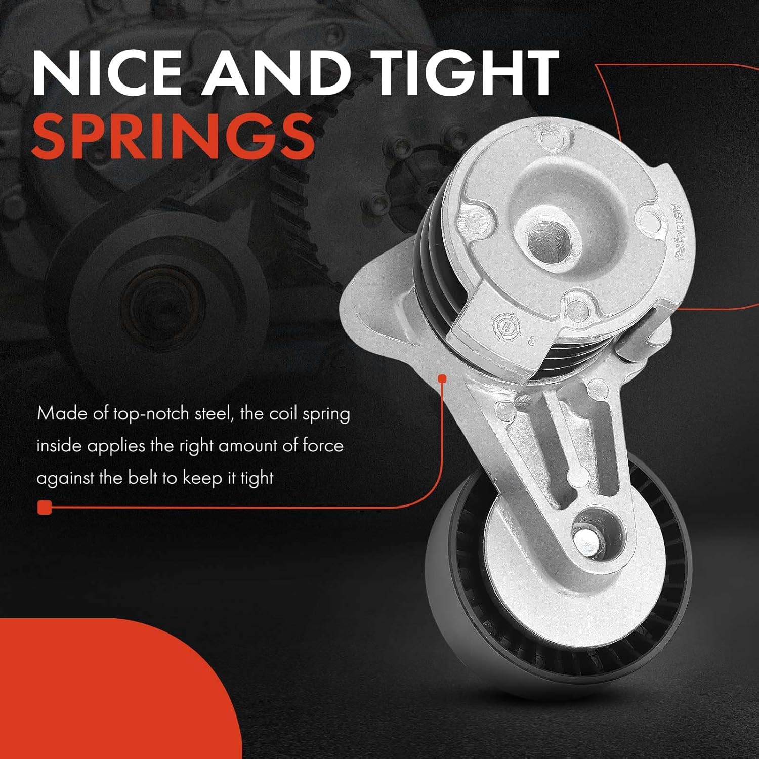 A-Premium Belt Tensioner Assembly with Pulley Compatible with BMW 128i 323i 325i 325xi 328i 330xi 525i 528i 530i 530xi 528xi 525xi 330i 328xi X3 X5 Z4, Replace# 11287530314