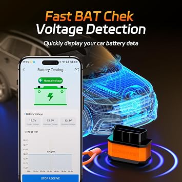KONNWEI OBD2 Scanner Bluetooth 5.2, Wireless Car Scanner Diagnostic Tool for iOS & Android, Car Check Engine Code Reader & Scan Tool with Power ON/Off Button for Car Owners