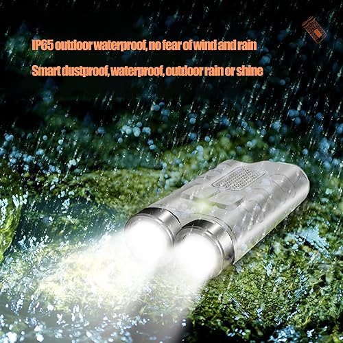 Miniatura 4 de Mini llavero recargable linterna llavero pequeño linterna portátil de succión magnética 900 lm múltiples modos de iluminación para senderismo blanco