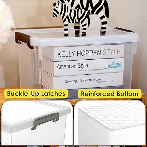 Miniatura 9 de Citylife Contenedores de almacenamiento de plástico de 22.2 cuartos de galón con tapas, contenedores de almacenamiento apilables grandes para