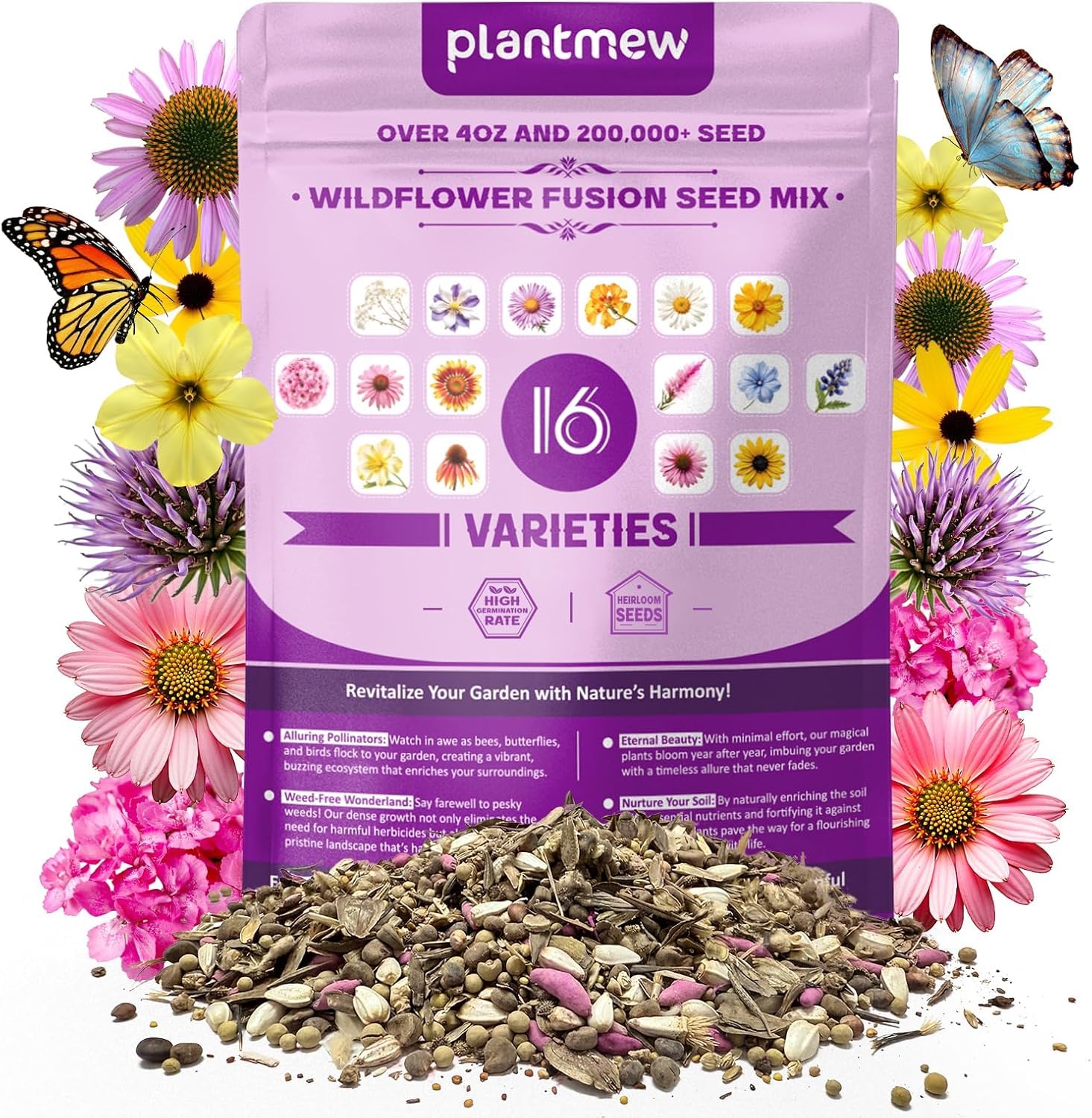 PLANTMEW Wildflower Seeds Perennial Mix