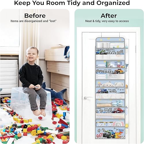 Miniatura 7 de Clastyle Organizador para colgar sobre la puerta del automóvil, organizador de almacenamiento para niños, pañales, juguetes, armario, puerta,