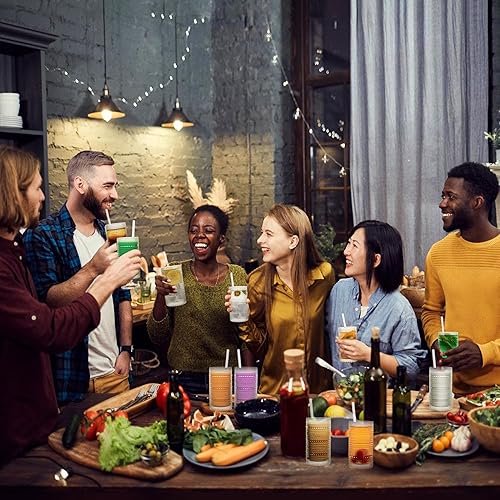 Miniatura 7 de Juego de 12 vasos de hobnail de gran capacidad mejorados de 16 onzas  16.2 fl oz, cristalería vintage pesada