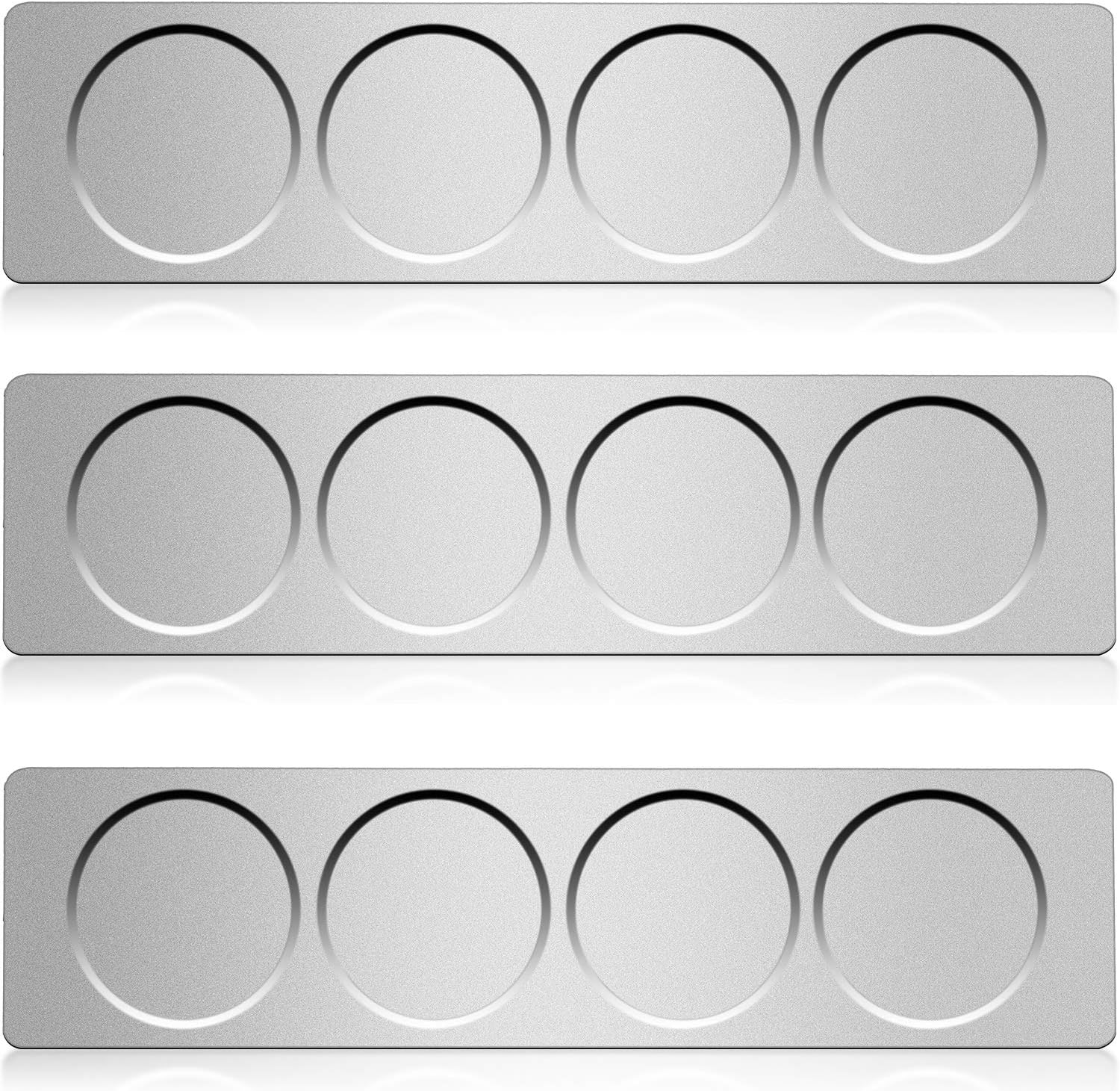 Chengu 3 Pieces Stainless Steel Wall Plate Base Wall Mounted Base for Home Kitchen Spice Jars Supplies