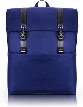McKleinUSA N Series, Element, Nano Tech-Light Nylon with Leather Trim, 17" Nylon Flap Over Laptop Backpack, Navy 18477, One Size