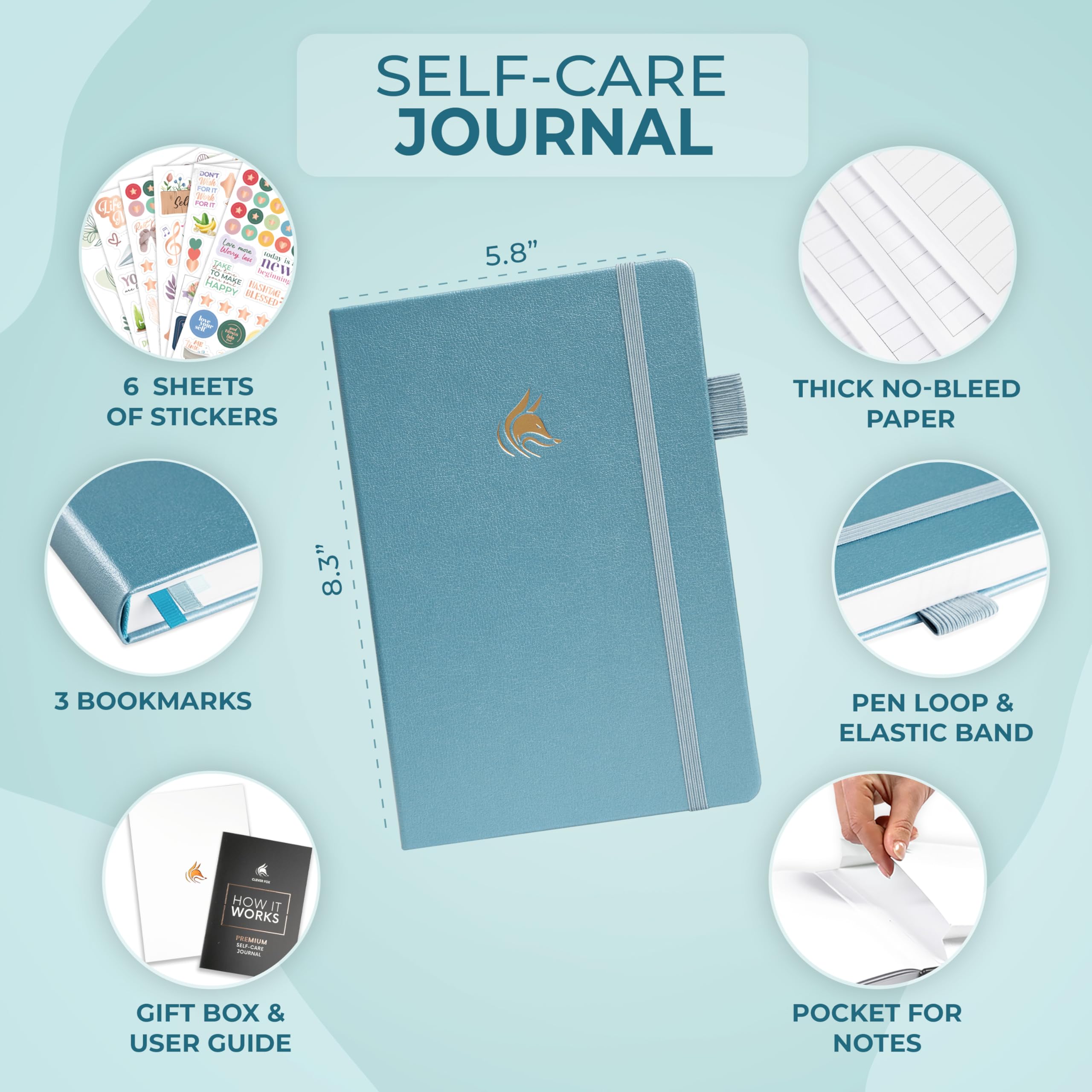 Clever Fox Self-Care Journal Premium, Daily Gratitude & Mental Health Notebook for Women - Image 2