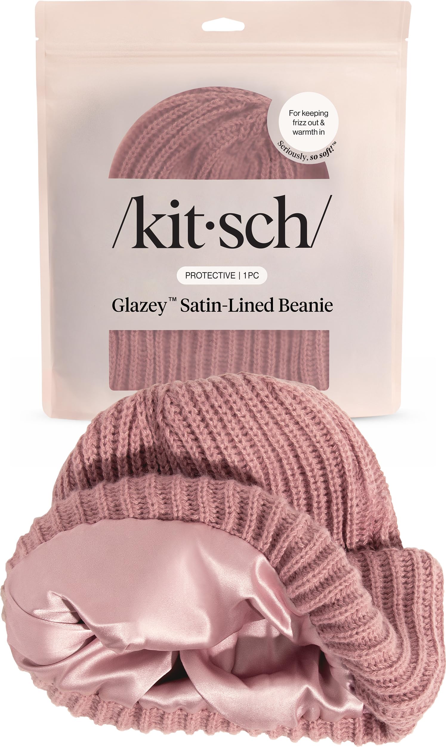 Kitsch Glazey™ Satin Lined Beanie for Men and Women - Cozy Winter Hats for Men - Stylish Anti-Frizz Hat for All Hair Types