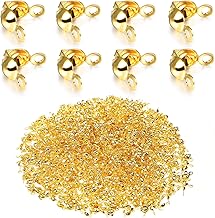 600 Pieces Stainless Steel Crimp Beads Clasps, Bead Caps Chains Clasps, Silver 304 Stainless Steel Jewellery Clasps, Clamshell Knot for Knots and Jewellery Making Accessories (0.31 x 0.15 inches)