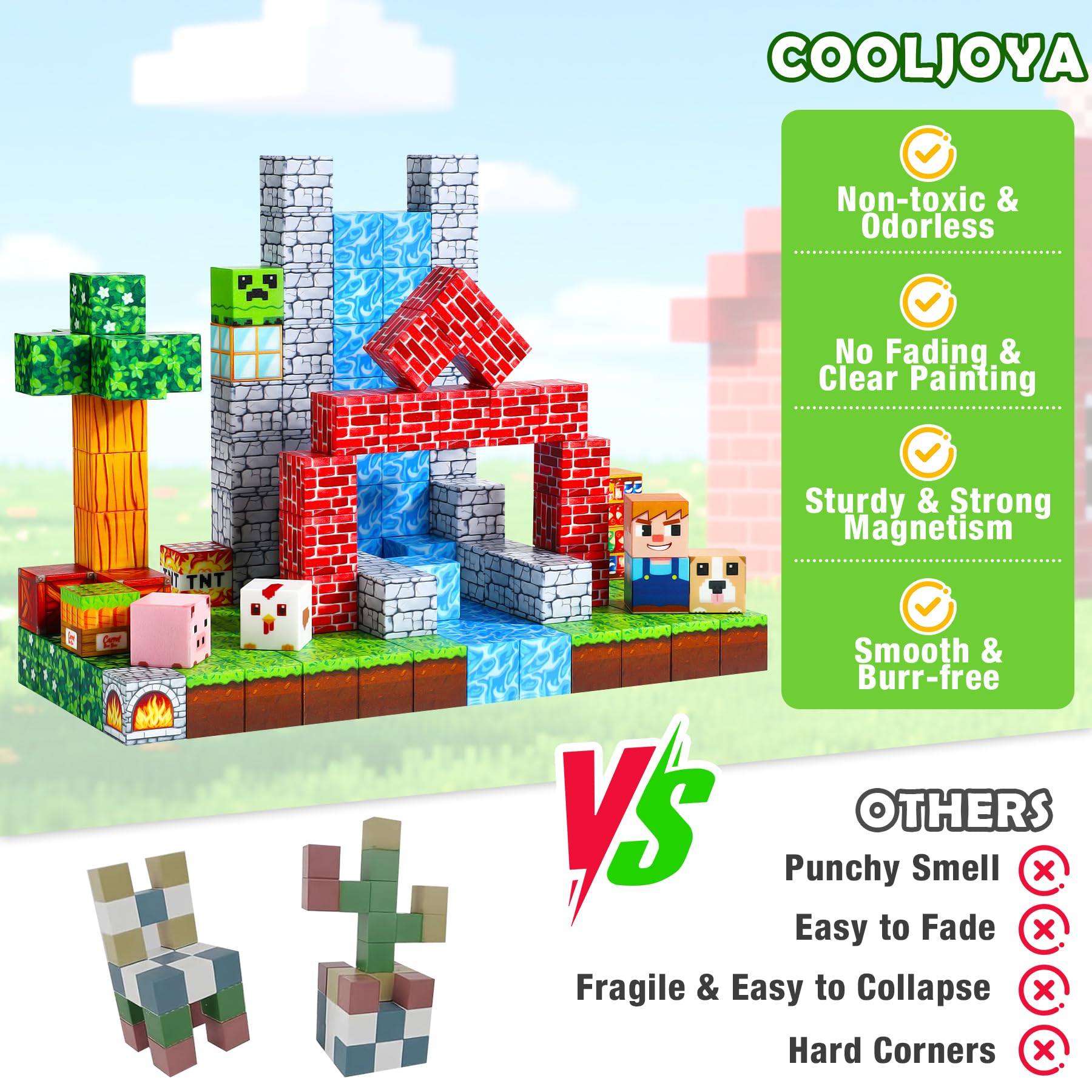 COOLJOYA Costruzioni Magnetiche per Bambini,Giocattolo Educativo Montessori,Giochi Magnetici per Bambini 3 4 5 6 7 8 9 10 Anni,Regali di Compleanno 3-10 Anni Camion