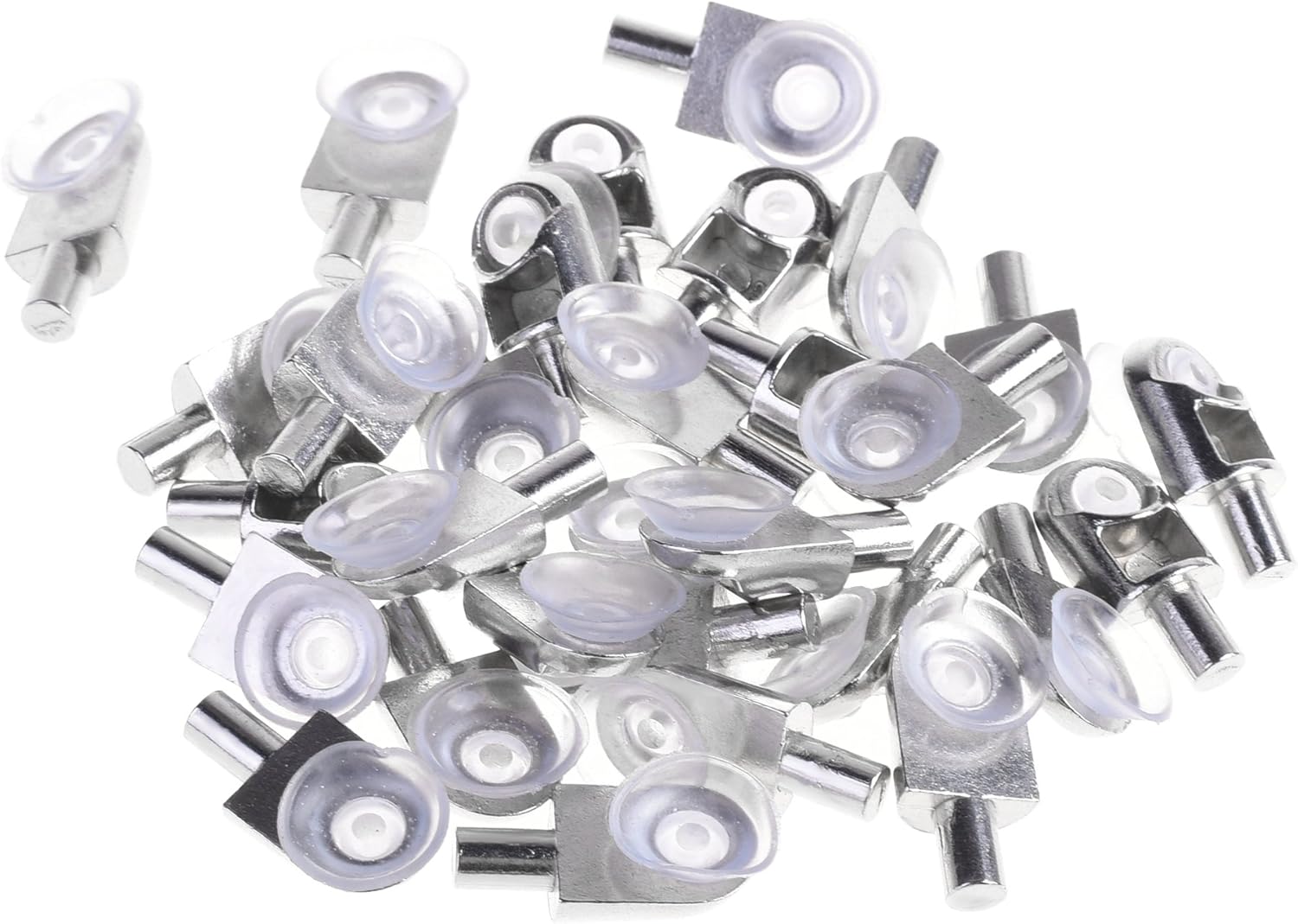 BCP 30pcs 5mm Silver Tone Clear Suction Cup Glass Shelf