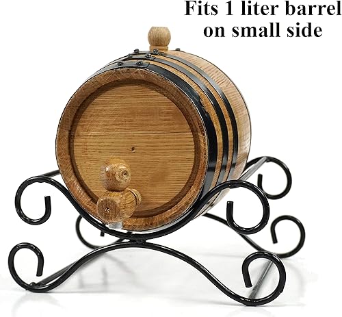 Miniatura 2 de THOUSAND OAKS BARREL Soporte de cuna de hierro forjado para barril de envejecimiento de roble de 1 litro y 2 litros - Base de soporte de metal mini