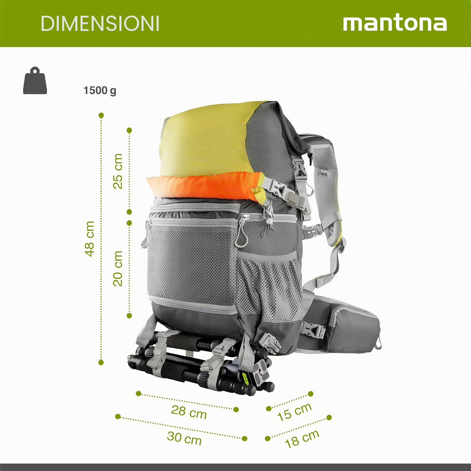 Mantona ElementsPro 30 - Zaino esterno per fotocamera DSLR o CSC