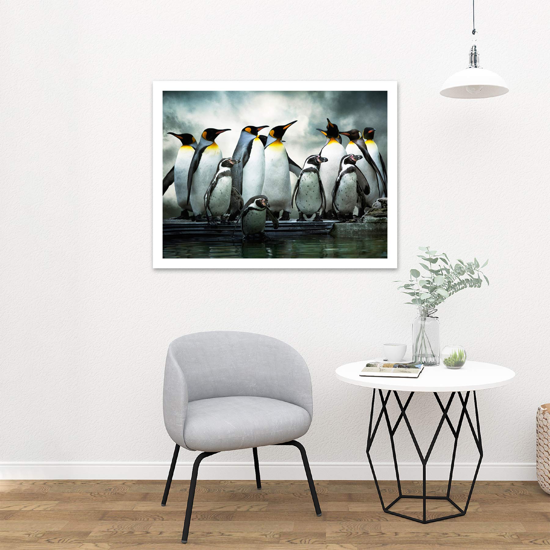 Wee Blue Coo Emperor Penguin Huddle Birds Antarctica Photo Art Large Art Print Poster Wall Decor 18x24 inch - Image 2