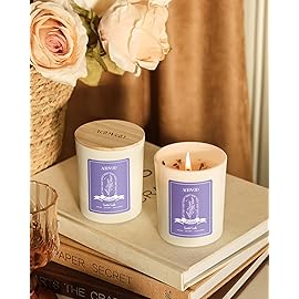 AOOVOO Lavender Candles Set for Women - 4 Pack Candles for Home Scented, Aromatherapy Candle with Crystals Inside, 28 oz 200 Hour Long Lasting, Birthday Gifts Mothers Day Candle for Women Mom