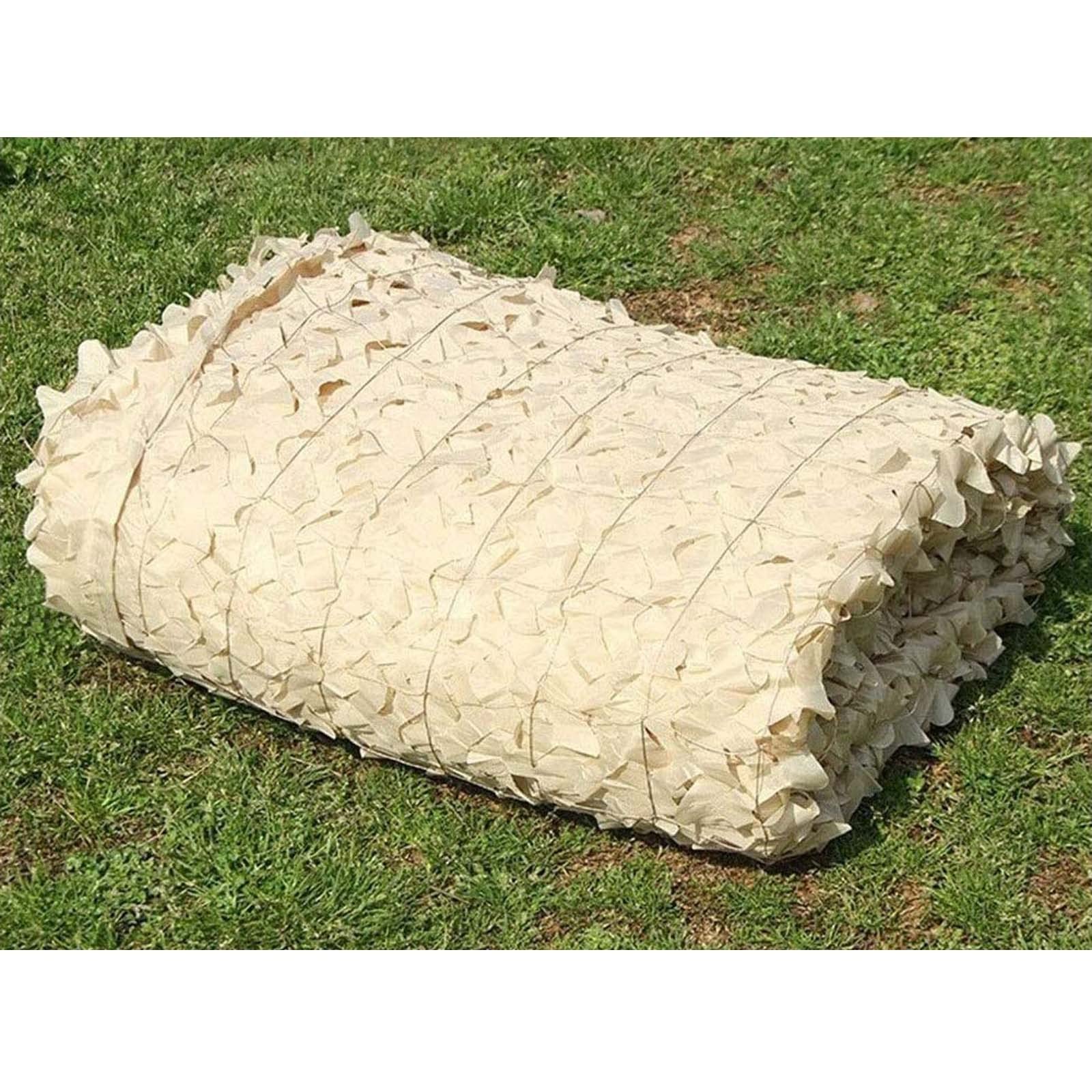 Pxzybd Camouflage Net Beige,Garden Shade Net,Military Reinforced Camouflage Netting,Lightweight Sunscreen Net,Oxford Cloth Camo Netting,Car Cover,Camping,Hunting,Decoration,Beige-3x4m(9.8 * 13.1ft)