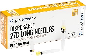 100 Disposable Dental Needles in Perforated Box (27G Long), Length 30mm