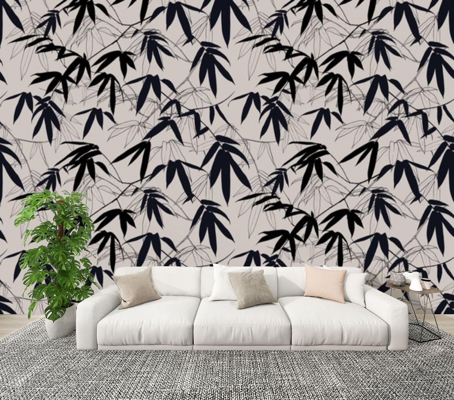 Papier peint chinois encre de bambou pour une décoration poétique