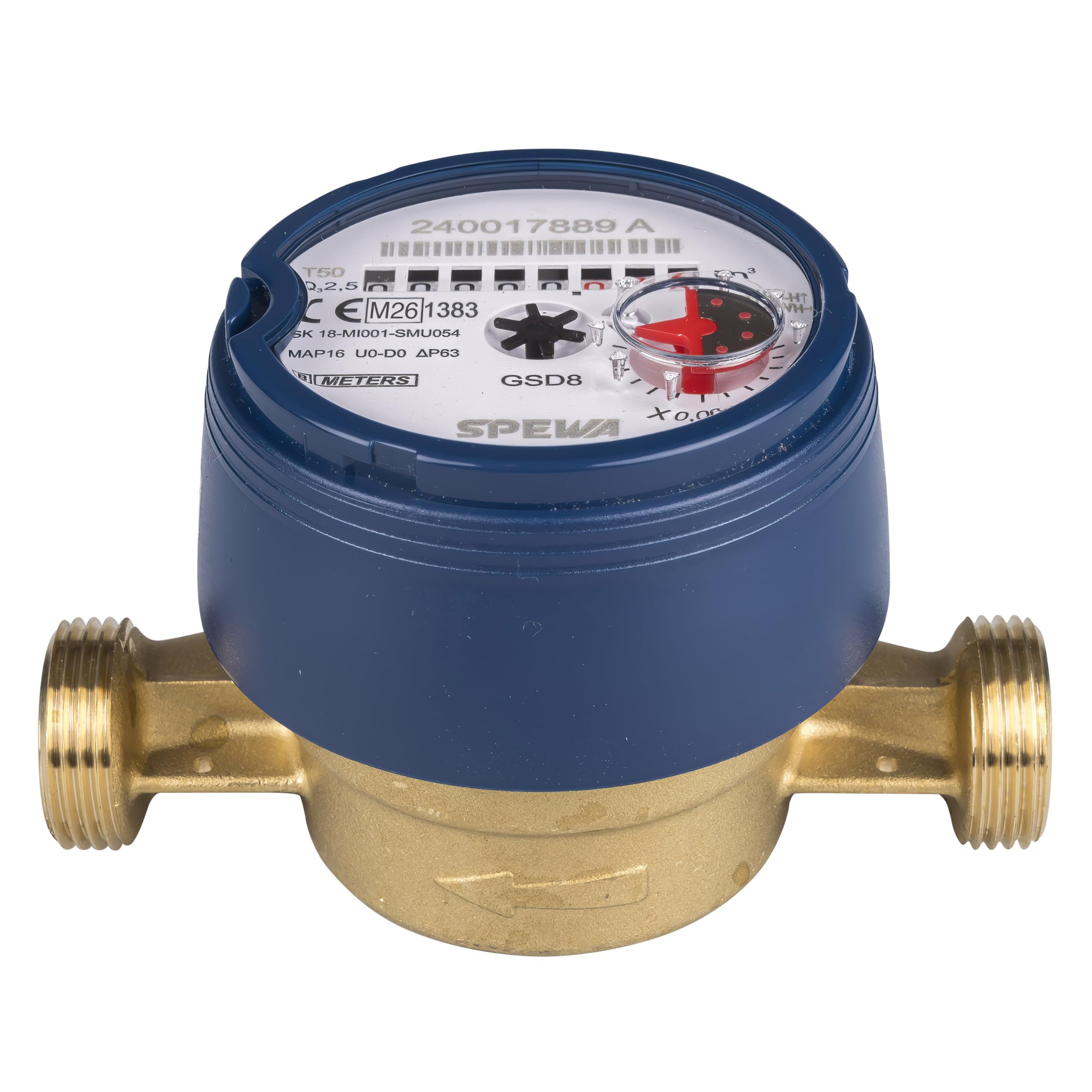 SPEWA Wasserzähler geeicht 3/4 Zoll/QN 1,5 Kaltwasser/BL 110 mm/Wasseruhr geeicht 2026 / beste Messgenauigkeit