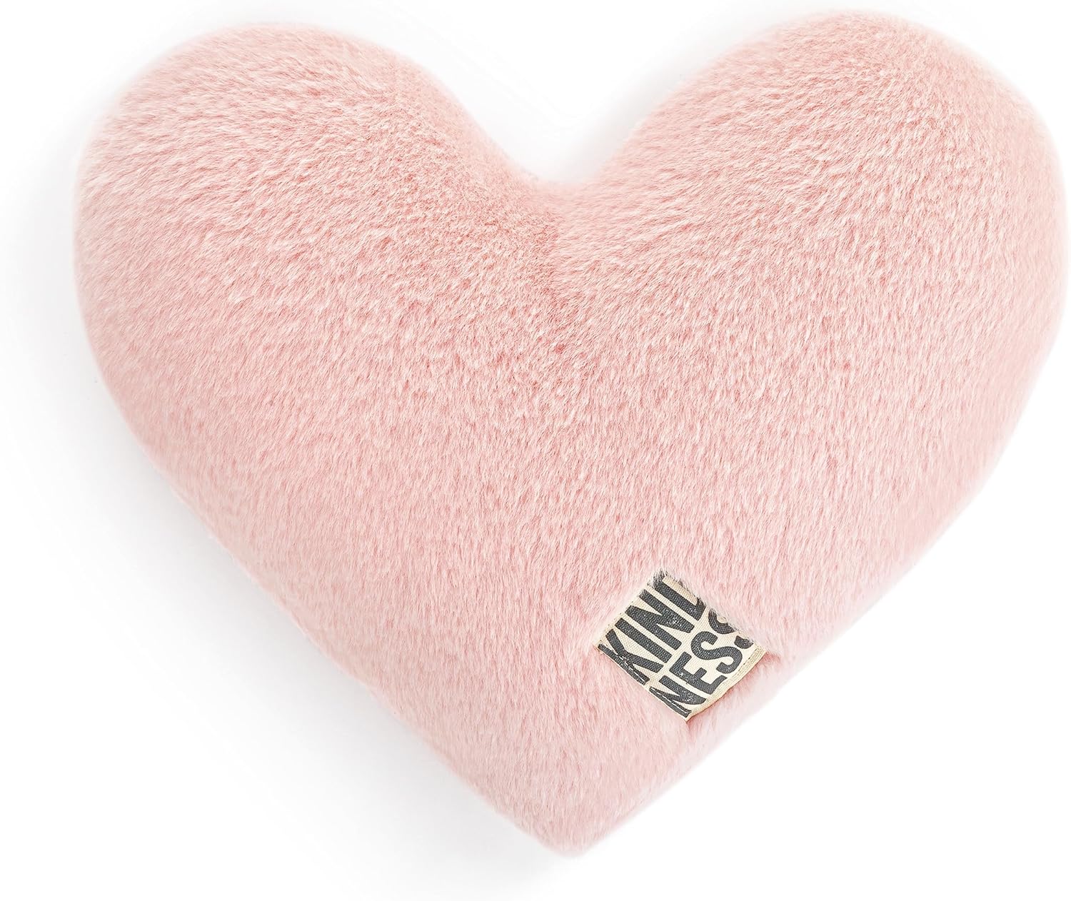 DEMDACO Sharing Kindness Heart Pale Rose 11.5 x 10 Inch Plush Polyester Weighted Throw Pillow