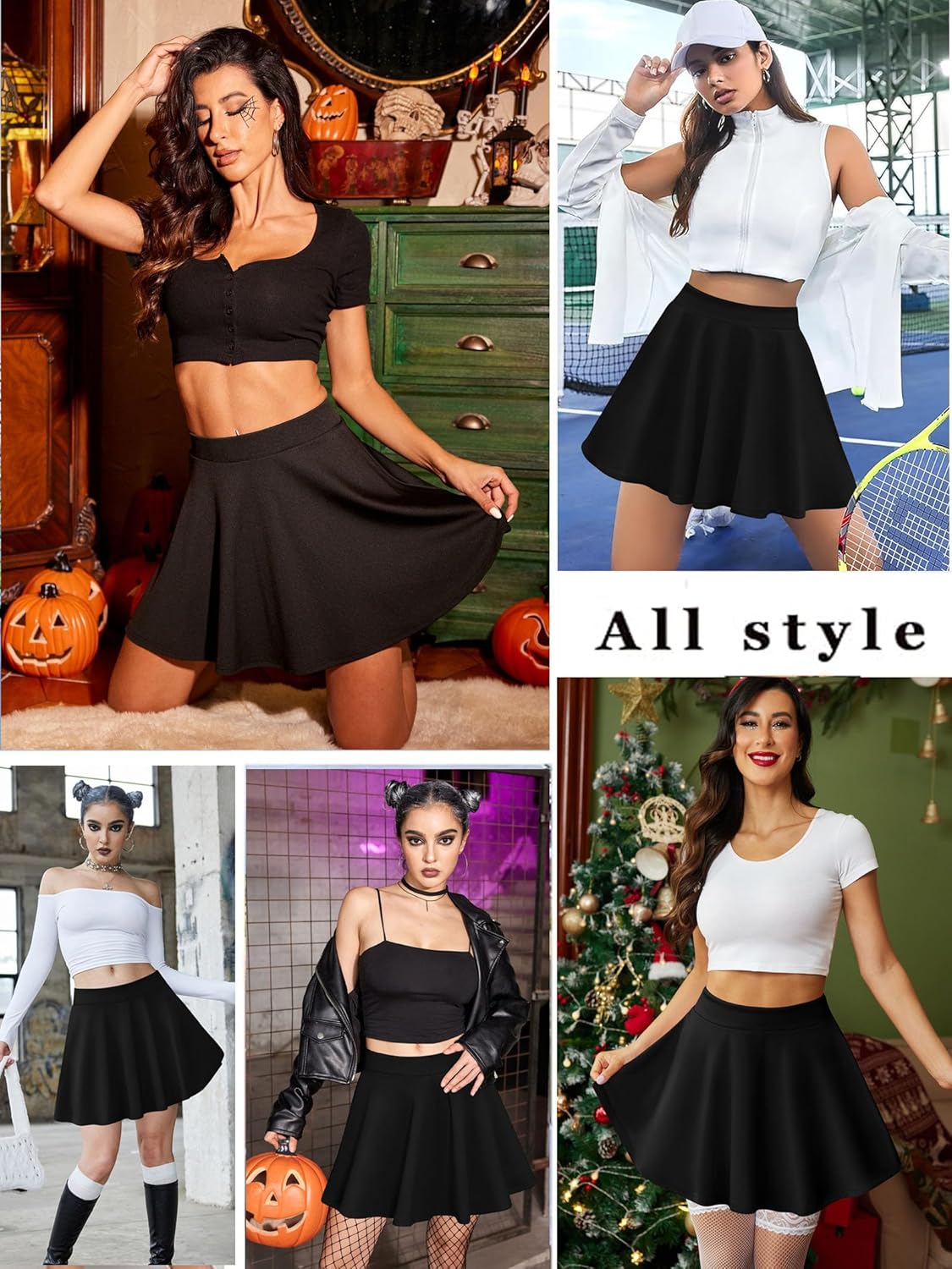 Zeagoo Women's Skirt Basic Mini Skater Skirt 2026 Summer Skirts Stretchable High Waist A-Line Valentines Skirts - Image 6