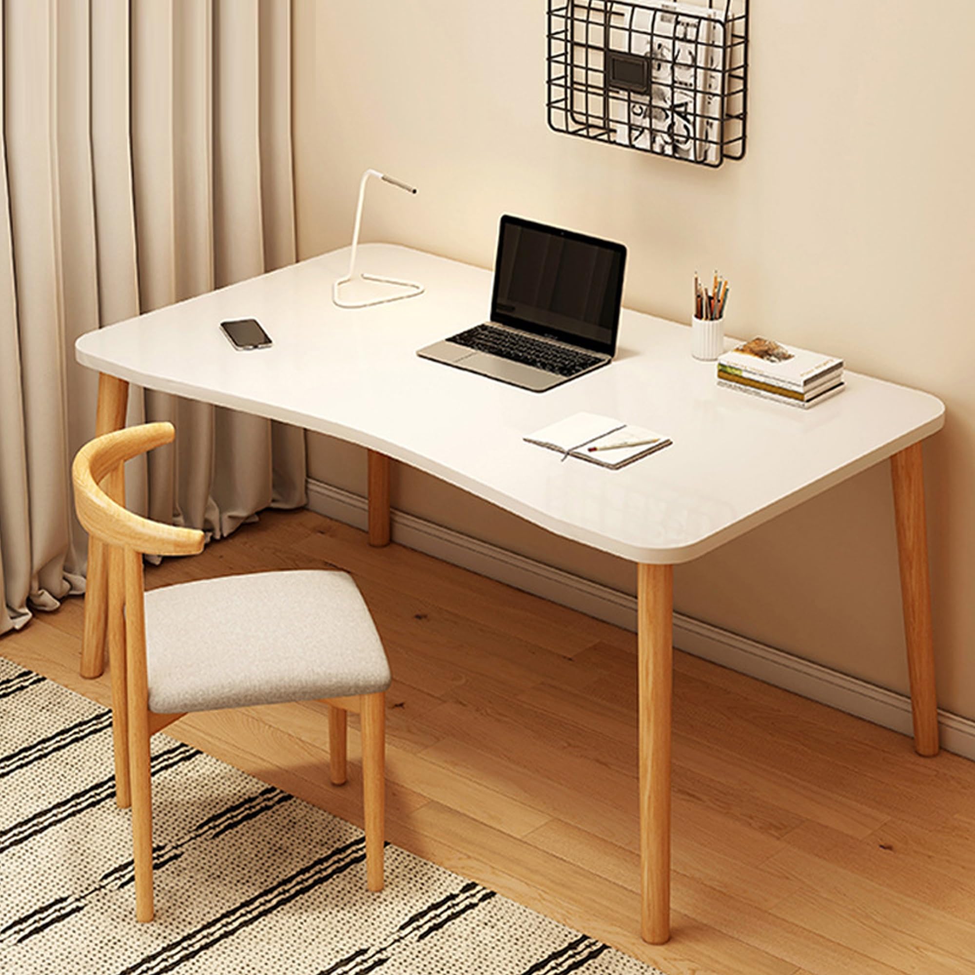 Escritorio Grande para Juegos para el hogar y la Oficina, Juego de Escritorio en Forma de L con Silla y Amplia Superficie de Trabajo | Mesa de computadora de Madera con Almacenamiento - escr