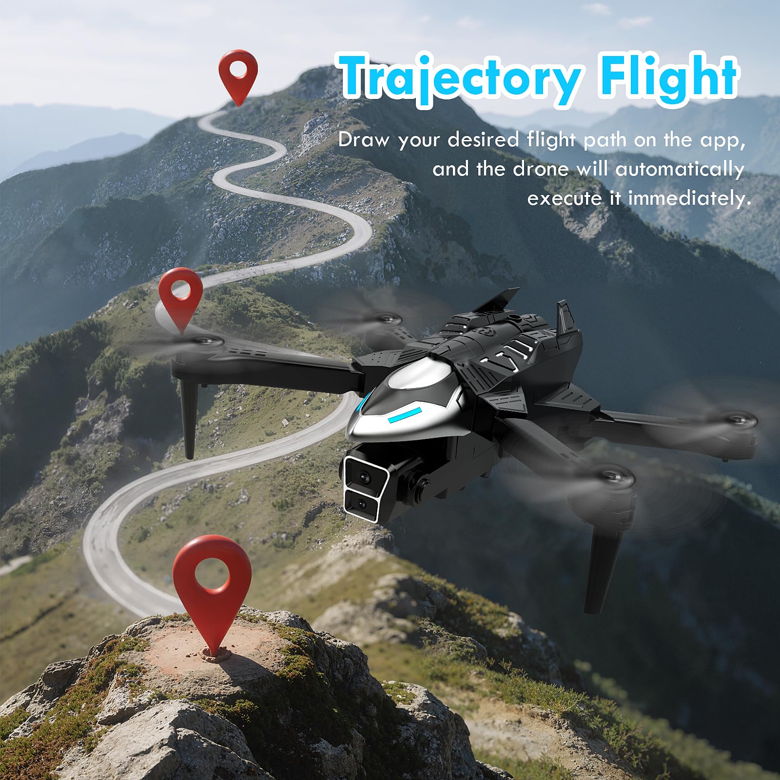 Dron z kamerą 4K, Mini dron z tylną dyszą, RC Quadcopter dla początkujących, drony dla dorosłych, 360° flip, tryb bezgłowowy, optyczne pozycjonowanie przepływu