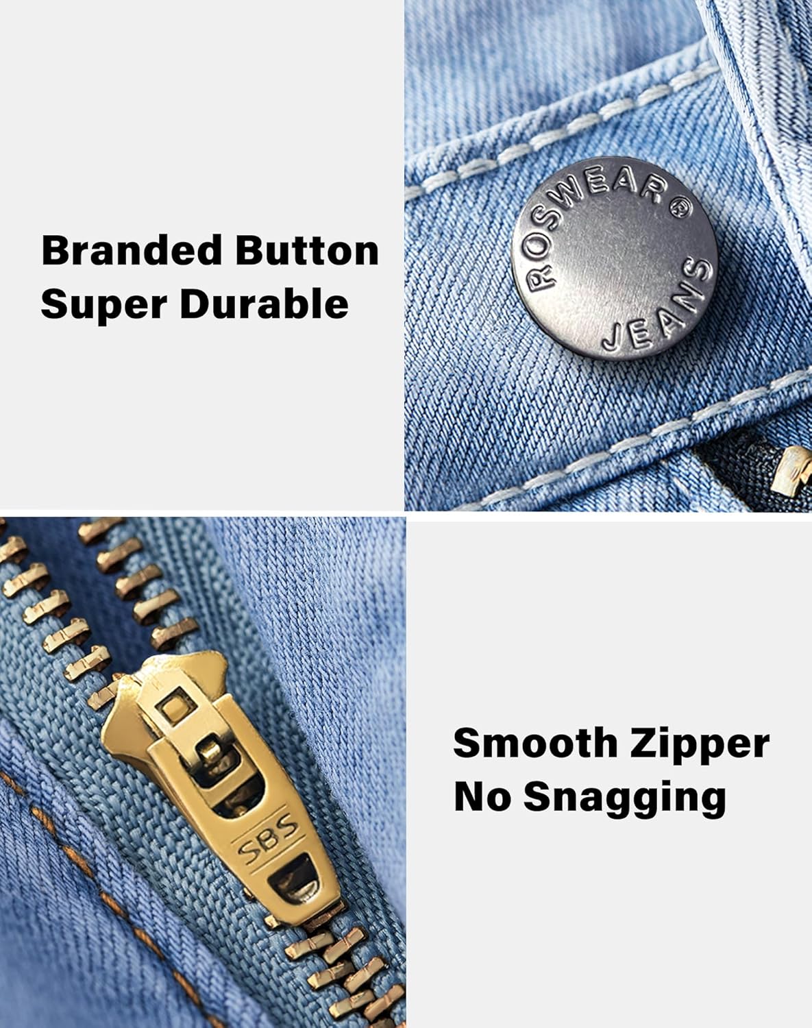 roswear Women's Casual Summer High Waisted Basic Jean Shorts Stretchy Denim Shorts - Image 5