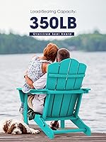 Vista 319 de KINGYES - Silla Adirondack plegable, sillas de patio de polietileno de alta densidad para todo tipo de clima, silla de césped con textura de madera