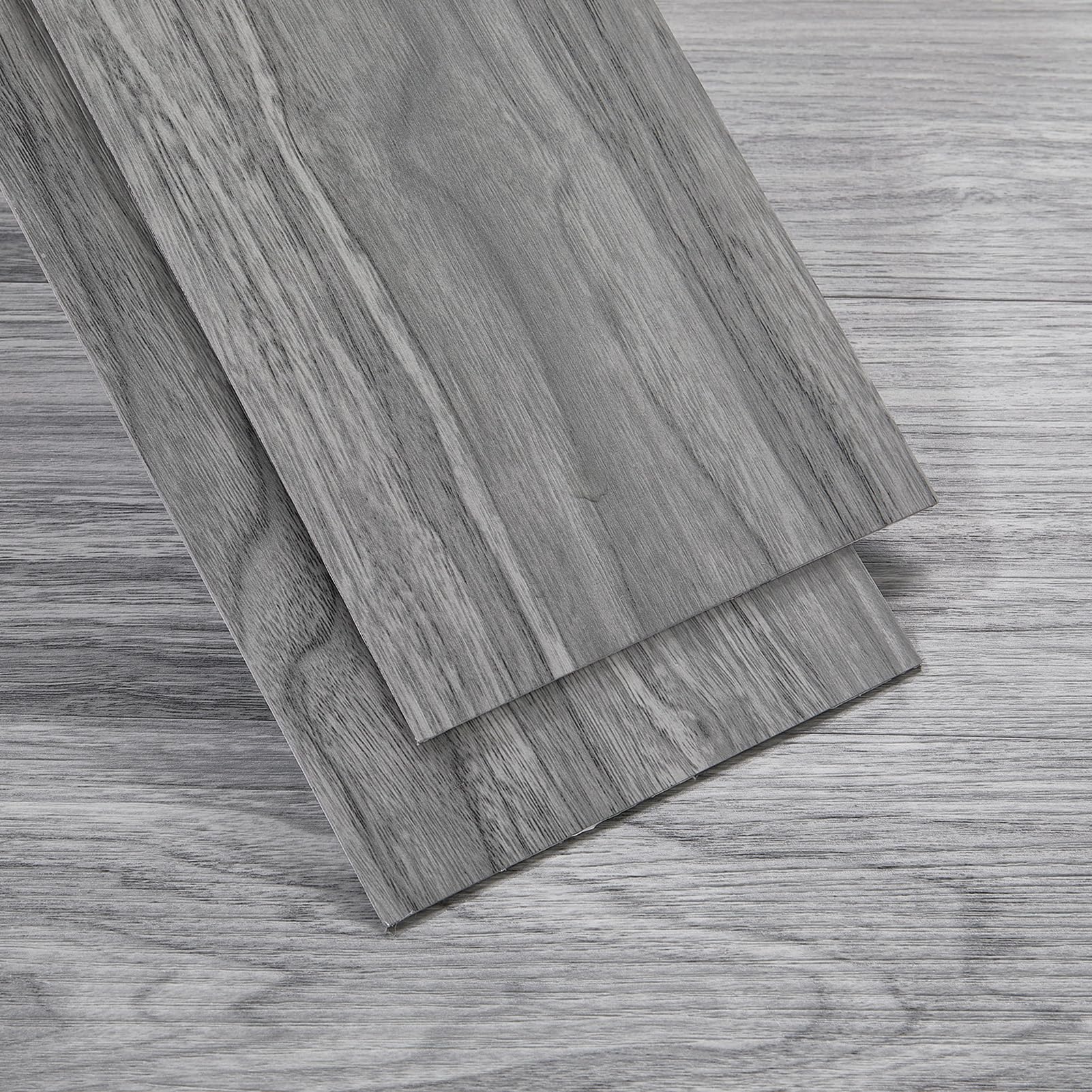 INMOZATA Floor Tiles Self Adhesive, 36-Pack, 5.02 Sq M Coverage, 91.5cm x 15.2cm Wood Plank, 2mm Thick Waterproof Peel and Stick Flooring for Kitchen, Bathroom, Bedroom, Living Room(Mist grey)