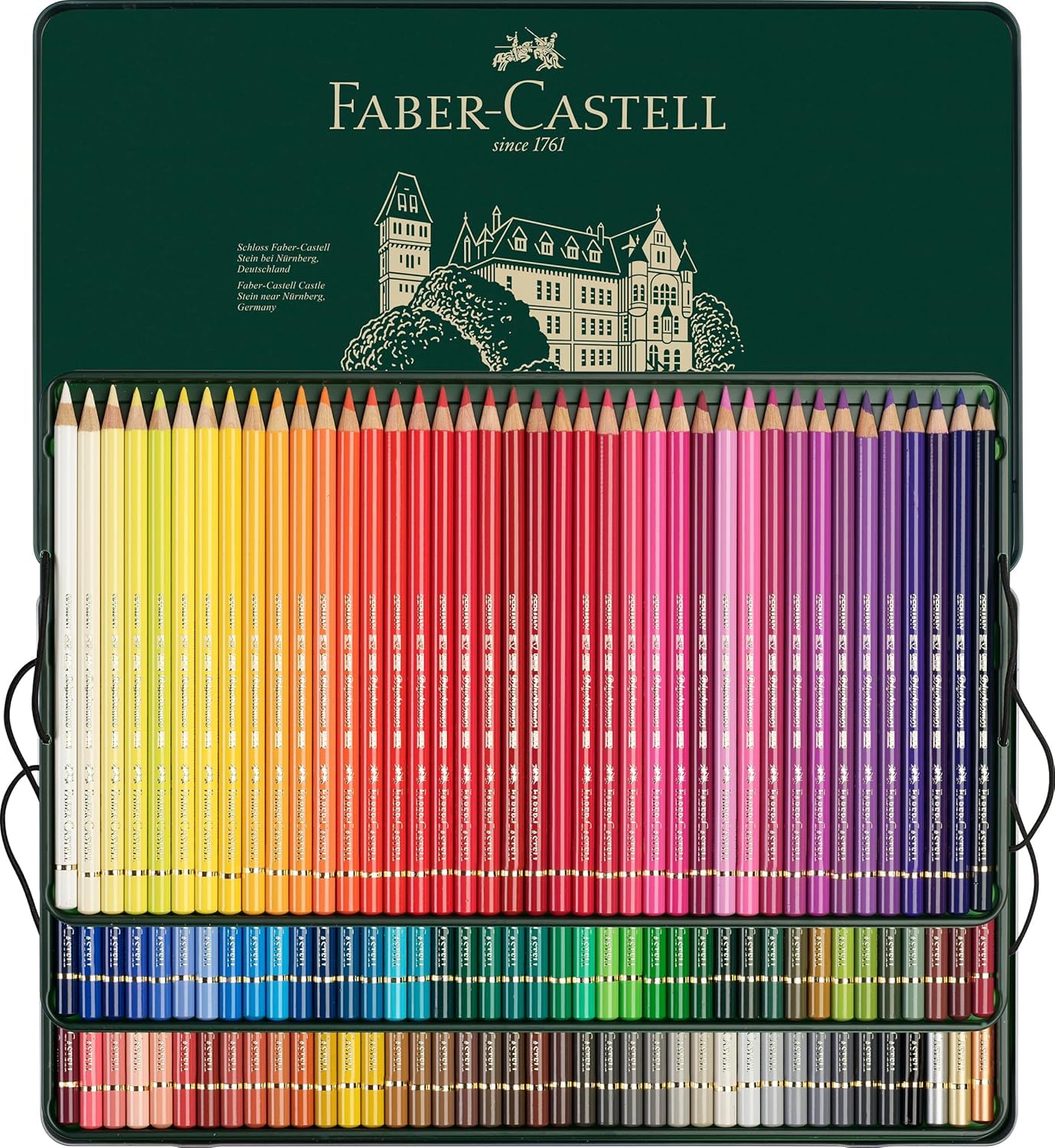Faber-Castell 110011 - Künstlerfarbstifte Polychromos, 120er Metalletui (Metalletui + Graphit Set, Mehrfarbig, 1 stück (1er Pack))