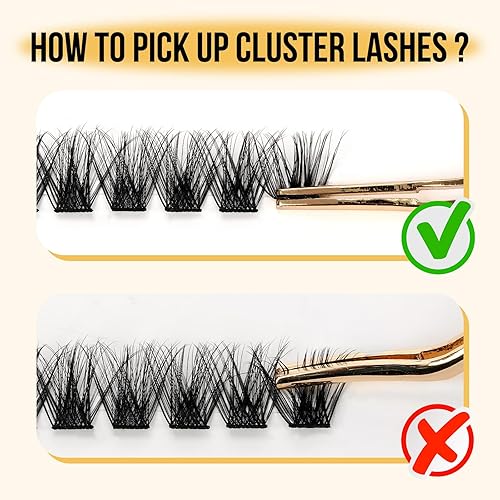 Miniatura 5 de QUEWEL - Extensiones de pestañas en grupo, bandeja con espejo giratorio de 360, longitud mixta de 12-16 mm, pestañas postizas individuales finas con