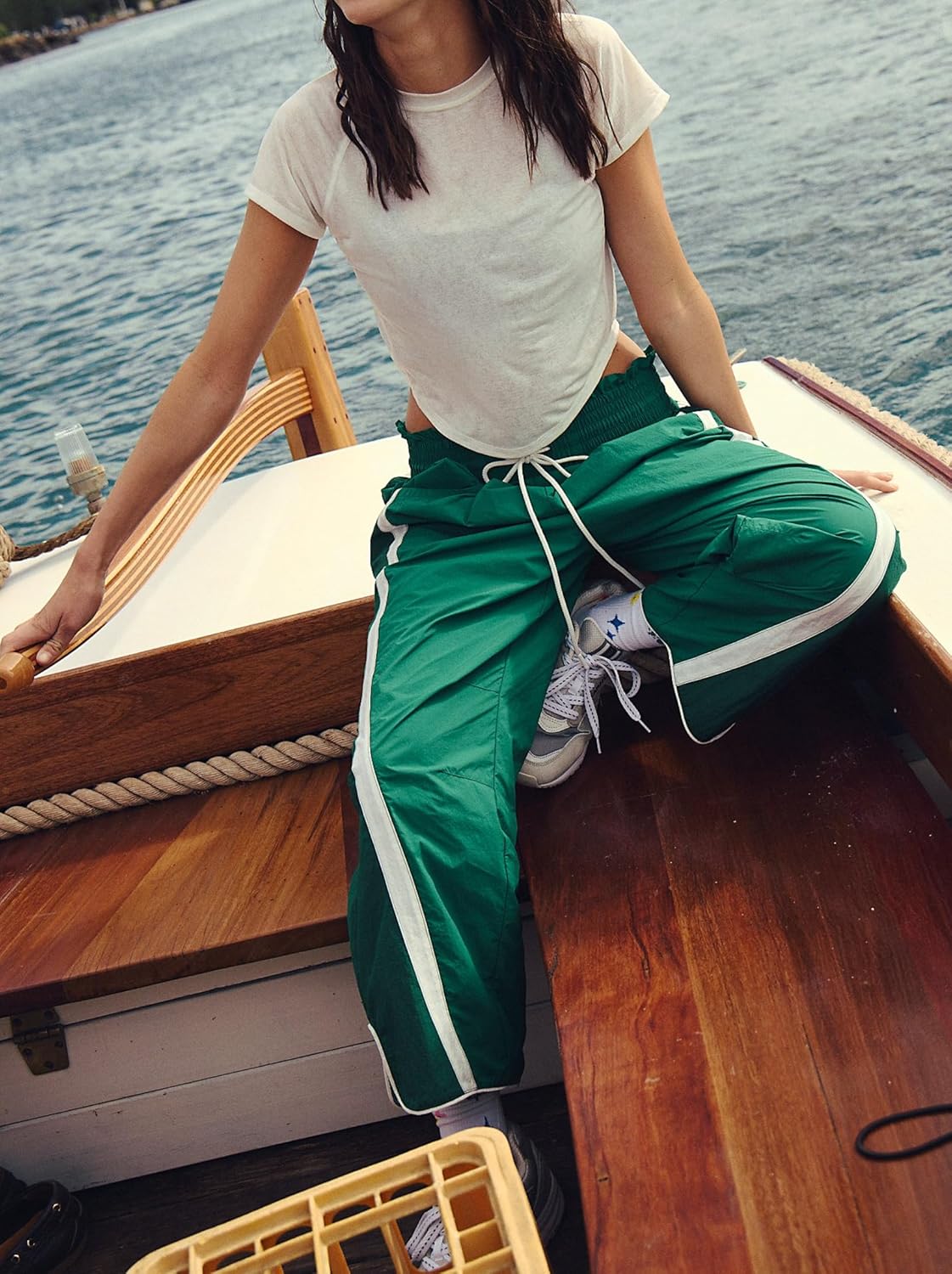 Loose Barrel Pants for Women Quick Dry Lightweight Hiking Travel Workout Running Comfy Lounge Pants with Pockets - Image 3