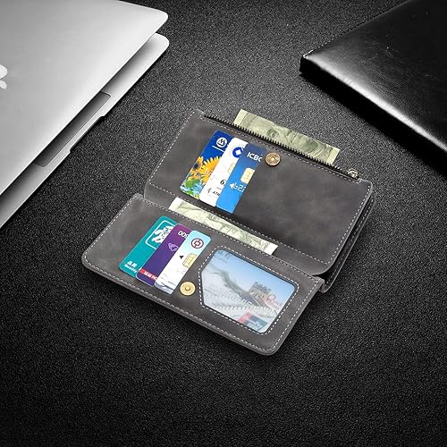 Miniatura 7 de Funda tipo cartera con cremallera para Samsung Galaxy A32 5G, piel sintética de alta calidad, ajuste delgado, para Galaxy A32 5G, 9 ranuras para